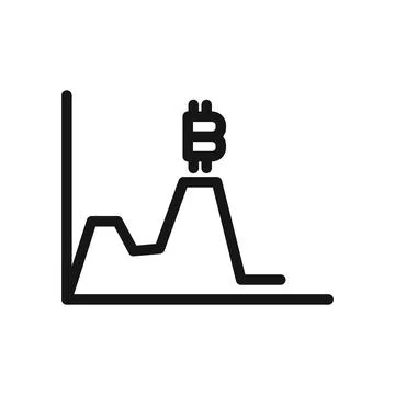 Bitcoin Evolution icon Black line art vector Illustrazione stock