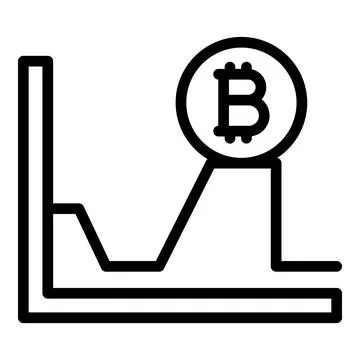 Bitcoin evolution icon, outline style Illustrazione stock