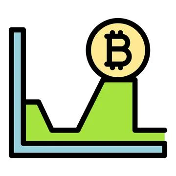 Bitcoin evolution icon vector flat Illustrazione stock