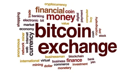 Bitcoin exchange animated word cloud, text design animation. Stock Footage 80941724