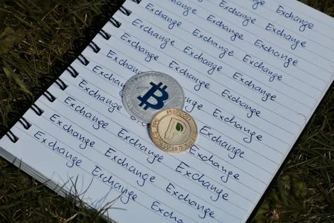 Bitcoin exchange concept Stock Photos