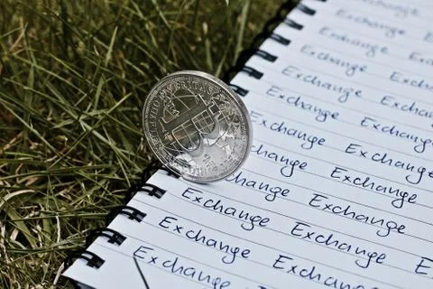 Bitcoin exchange concept Stock Photos