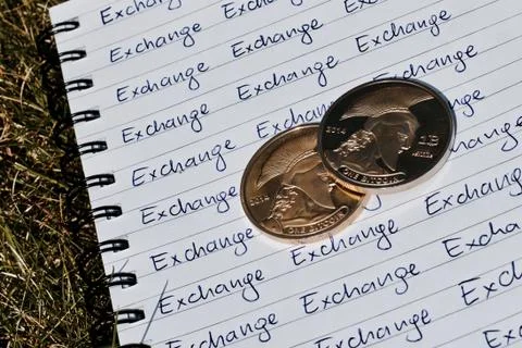 Bitcoin exchange concept Stock Photos