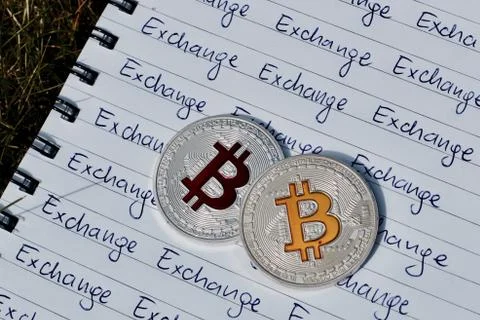 Bitcoin exchange concept Stock Photos