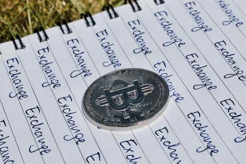 Bitcoin exchange concept Stock Photos