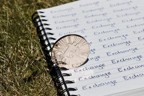Bitcoin exchange concept Stock Photos