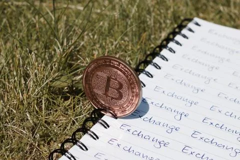 Bitcoin exchange concept Stock Photos