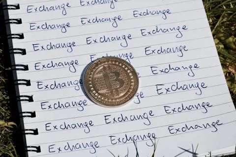Bitcoin exchange concept Stock Photos