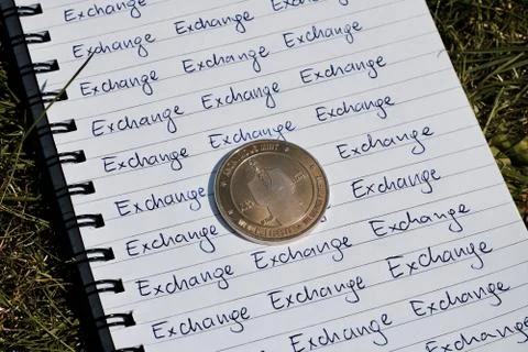 Bitcoin exchange concept Stock Photos