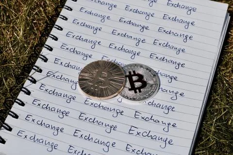Bitcoin exchange concept Stock Photos