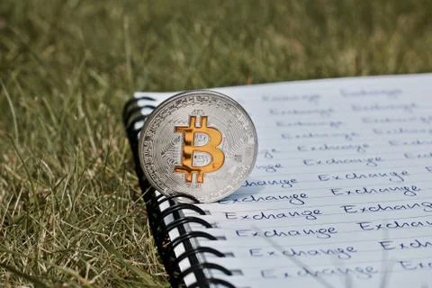 Bitcoin exchange concept Stock Photos