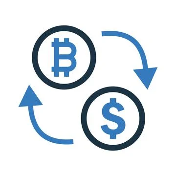 Bitcoin exchange with dollar icon Stock Illustration