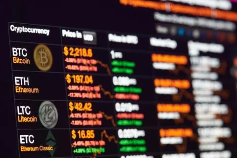 Bitcoin exchange to dollar rate 库存照片