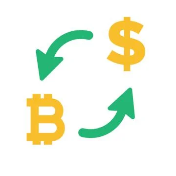 Bitcoin exchange flat design, virtual coin Stock Illustration