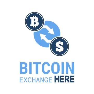 Bitcoin exchange here vector image. Stock Illustration