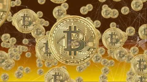 Bitcoin exchange secure global financial network crypto currency blockchain Ilustração Stock