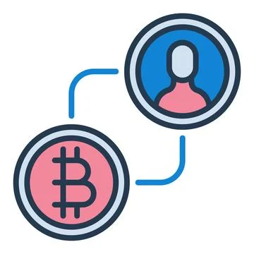 Bitcoin exchange sign vector Crypto P2P colored icon or design element Ilustração Stock