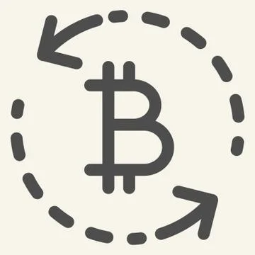Bitcoin exchange solid icon. Circle arrows bitcoin vector illustration isolated Stock Illustration