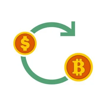 Bitcoin Exchanges Flow Symbol Vector Illustration Graphic Stock Illustration