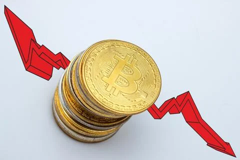 Bitcoin fall Stock Photos