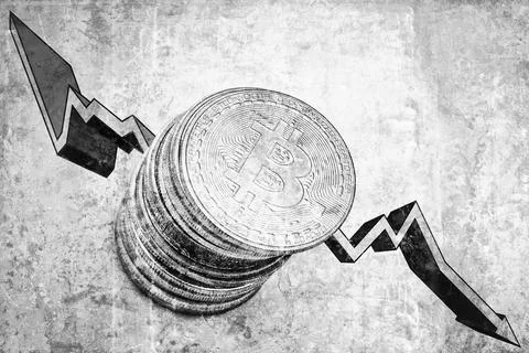 Bitcoin fall Stock Photos
