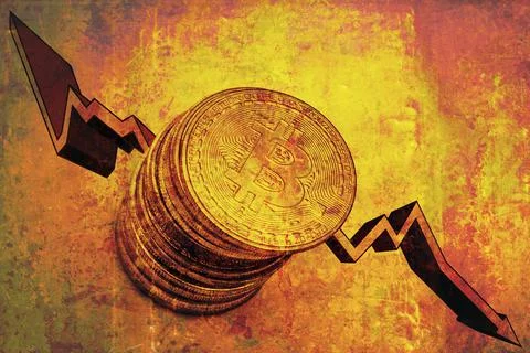 Bitcoin fall Stock Photos
