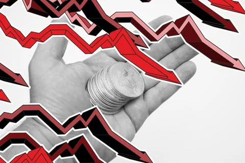 Bitcoin fall Stock Photos