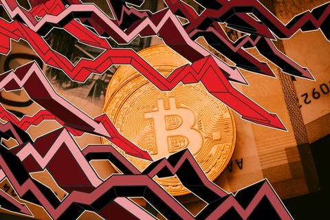 Bitcoin fall Stock Photos