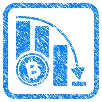 Bitcoin Falling Acceleration Chart Framed Stamp Illustrazione stock