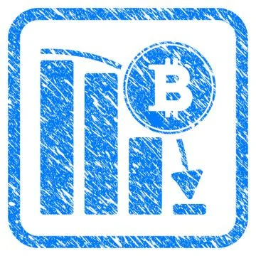 Bitcoin Falling Chart Framed Stamp Stockillustratie