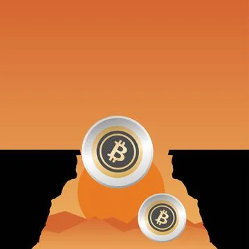 Bitcoin falling Stock Illustration