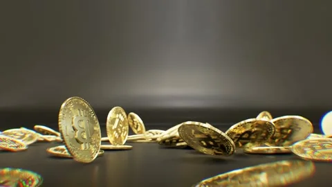 BITCOIN FALLING IN LARGE NUMBERS Stock Footage 237707282