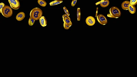 BitCoin falling from top 4K Ultra HD Stock-Footage 134519042