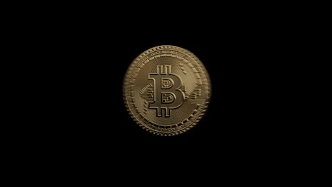 Bitcoin, fast motio, crypto, cryptocurency, rotate around center, loop, loopable Stock Footage