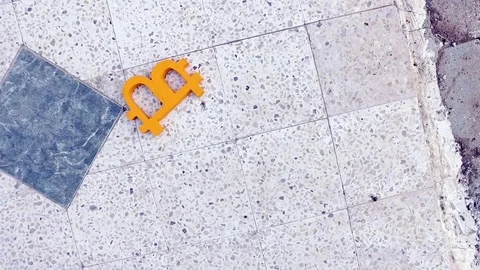 Bitcoin fell down. Crypto currency. Bitcoin Course Stock Footage 83890813