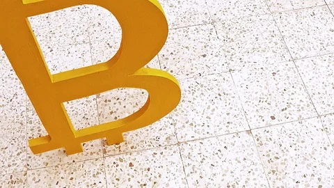 Bitcoin fell down. Crypto currency. Stock Footage 87725517