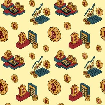 Bitcoin Finance and Cryptocurrency Pattern Design Illustrazione stock