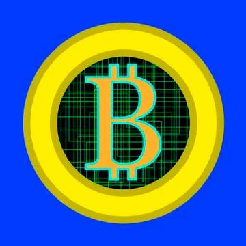 Bitcoin flat design Stock Illustration