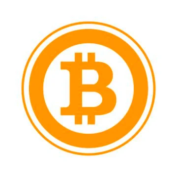 Bitcoin flat symbol Stock Illustration