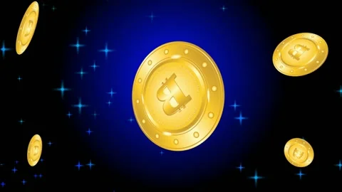 Bitcoin flying effect on dark background Stock Footage 163260863