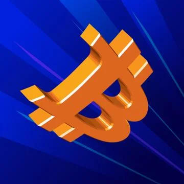 Bitcoin flying symbol Stock Illustration