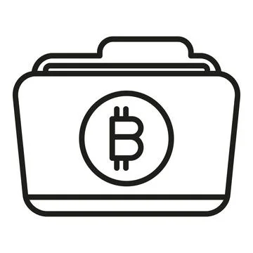 Bitcoin folder icon outline vector. Crypto money イラスト素材