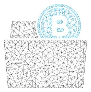 Bitcoin Folder Vector Mesh Carcass Model 스톡 일러스트