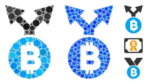 Bitcoin Fork Composition Icon of Circles イラスト素材