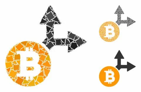 Bitcoin fork Mosaic Icon of Bumpy Items Stock Illustration