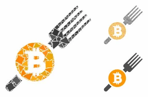 Bitcoin fork Mosaic Icon of Tuberous Elements Stockillustratie