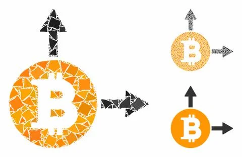 Bitcoin fork Mosaic Icon of Tuberous Items イラスト素材