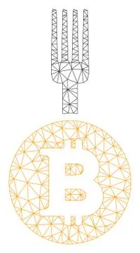 Bitcoin Fork Vector Mesh Network Model Illustrazione stock