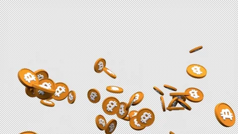 Bitcoin fountain – 3d render with alpha channel. 스톡 동영상 332895165