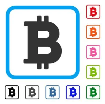 Bitcoin Framed Icon Stock Illustration